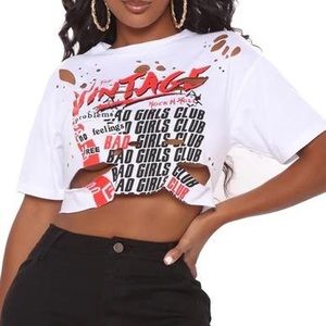 fashion nova vintage graphic tee crop top